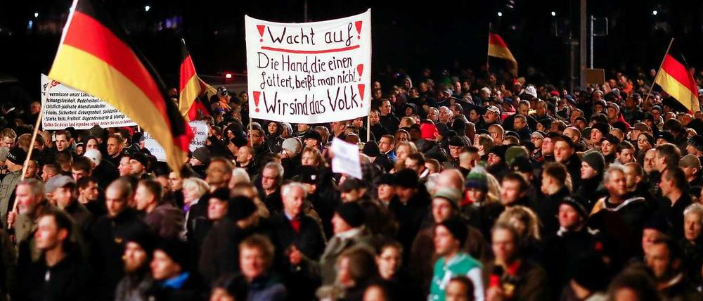 15.000 Demonstranten folgten am Montag in Dresden dem Aufruf von "Pegida".