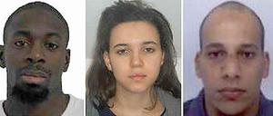 Hayat Boumedyen, die Frau rechts neben Coulibaly, ist noch auf der Flucht. Coulibaly und die Kouachi-Brüder sind tot.