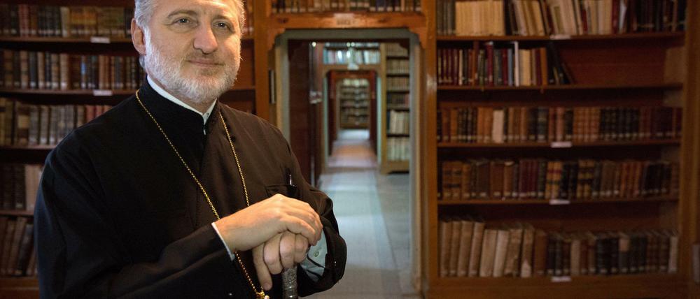 Elpidophoros Lambriniadis, Metropolit von Bursa, im Priesterseminar in Istanbul.