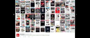 Die Webseite "Buchreport" twitterte eine Zusammenstellung von 72 Titelseiten zum Attentat.