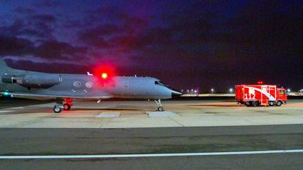 In diesem Flieger wurde der Patient nach Deutschland gebracht.