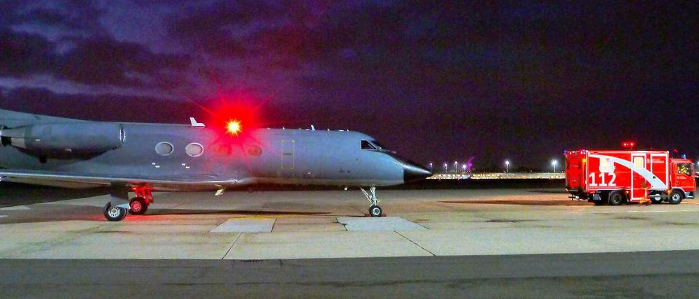 In diesem Flieger wurde der Patient nach Deutschland gebracht.