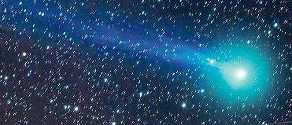 Abschweifend. Die Sonne lässt den Schweif des Kometen Lovejoy aufblühen.