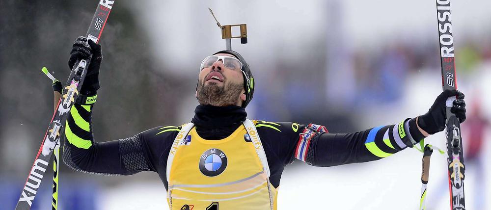 Martin Fourcade aus Frankreich gewann vor den beiden Russen Anton Shipulin und Dmitry Malyshko.
