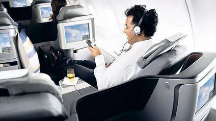 Komfortabel im Flieger, ein Traum, den sich nicht viele leisten können.