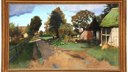 Das Gemälde "Dorfstraße in Worpswede" (1897) im Otto-Modersohn-Museum in Fischerhude (Kreis Verden). 