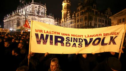 Anhänger von "Pegida" in Dresden