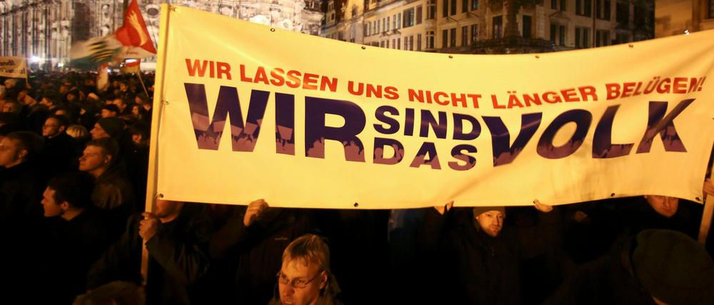 Anhänger von "Pegida" in Dresden