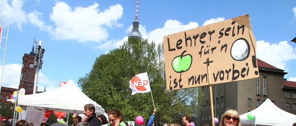 Die GEW hat Übung darin, Warnstreiks zu organisieren - wie hier im vergangenen Jahr.
