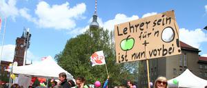 Die GEW hat Übung darin, Warnstreiks zu organisieren - wie hier im vergangenen Jahr.