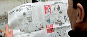 Stein des Anstoßes: die Zeichnungen von "Charlie Hebdo" in der türkischen Zeitung "Cumhuriyet".