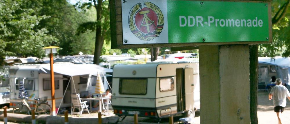 Möglicherweise die einzige königliche DDR-Promenade der Welt auf einem der beliebtesten Campingplätze Europas: Sanssouci in Potsdam.