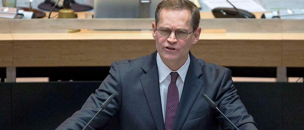Michael Müller bei seiner ersten Regierungserklärung.