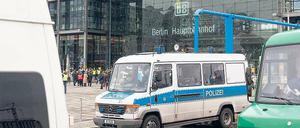 Polizeischutz. Der Hauptbahnhof war am Sonnabend gut gesichert.