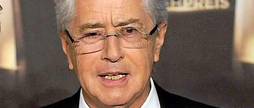 Immer fröhlich bleiben: Der Showmaster Frank Elstner bei der Verleihung des Deutschen Fernsehpreises 2012 in Köln.