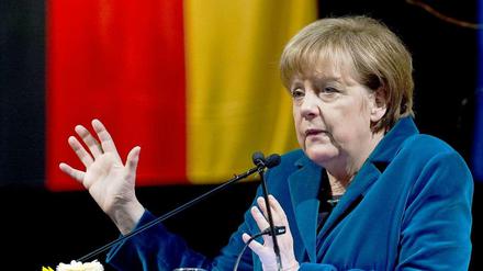 Merkel bei einer CDU-Veranstaltung in Greifswald. 