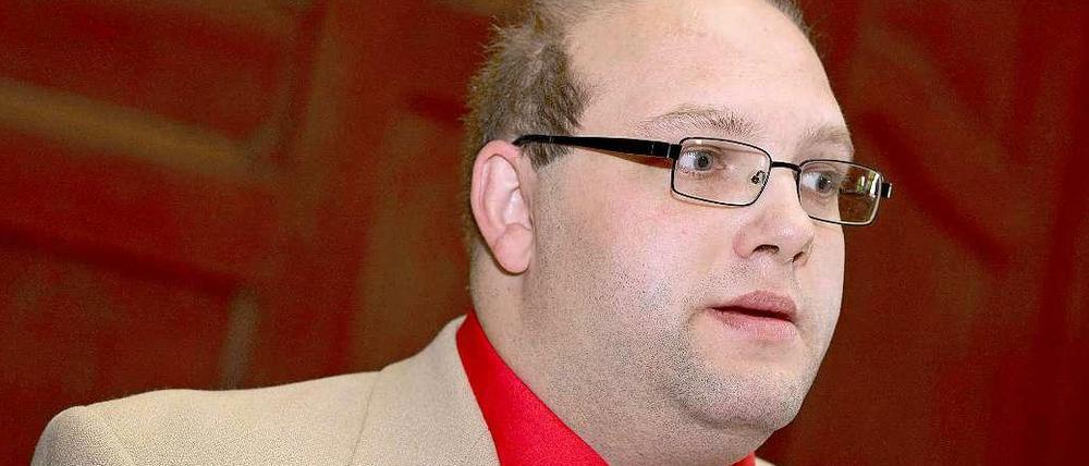 Der Angeklagte Ulvi K. im Mai 2014 im Schwurgerichtssaal des Landgerichts Bayreuth (Bayern).