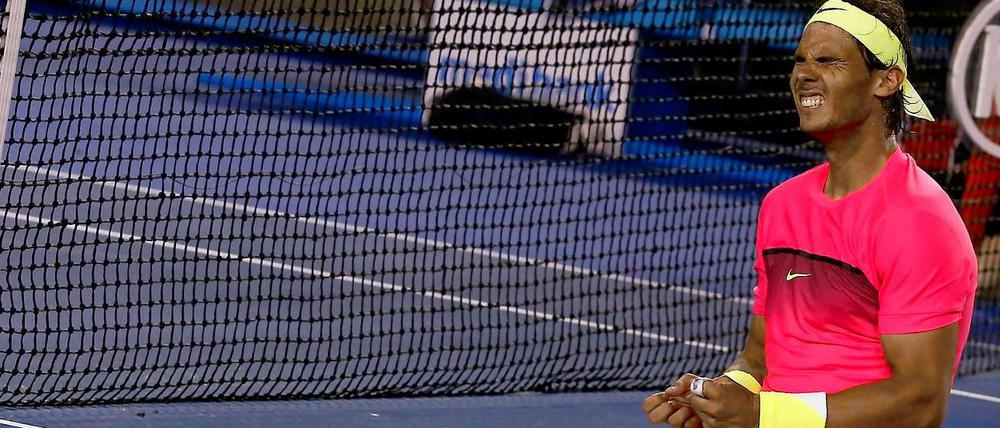 Qual mit Happy End. Rafael Nadal bleibt den Australian Open erhalten.