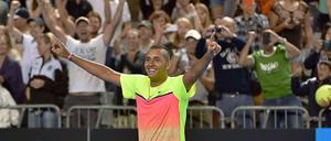 Endlich dürfen die Australier wieder jubeln. Mit Nick Kyrgios steht einer der ihren im Viertelfinale von Melbourne - zehn Jahre hatte es das nicht mehr gegeben.