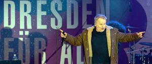 Herbert Grönemeyer am Montagabend bei dem Konzert "Offen und bunt - Dresden für alle".