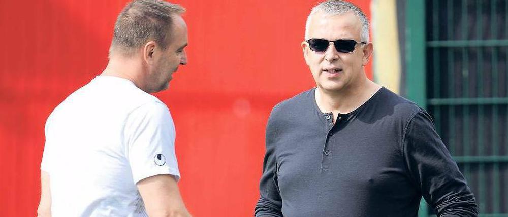 Unions Leitfiguren: Trainer Norbert Düwel (l.) und Präsident Dirk Zingler.