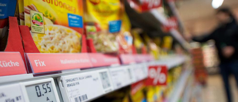 Weniger Ausgaben. Die Lebensmittelpreise sind gesunken.