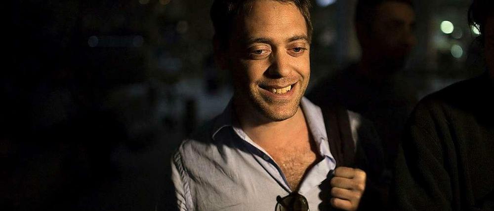Damian Pachter, nach seiner Landung in Tel Aviv.