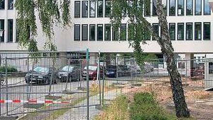 Fundort. Hinter der Uni-Bibliothek stießen Bauarbeiter auf Knochen. 