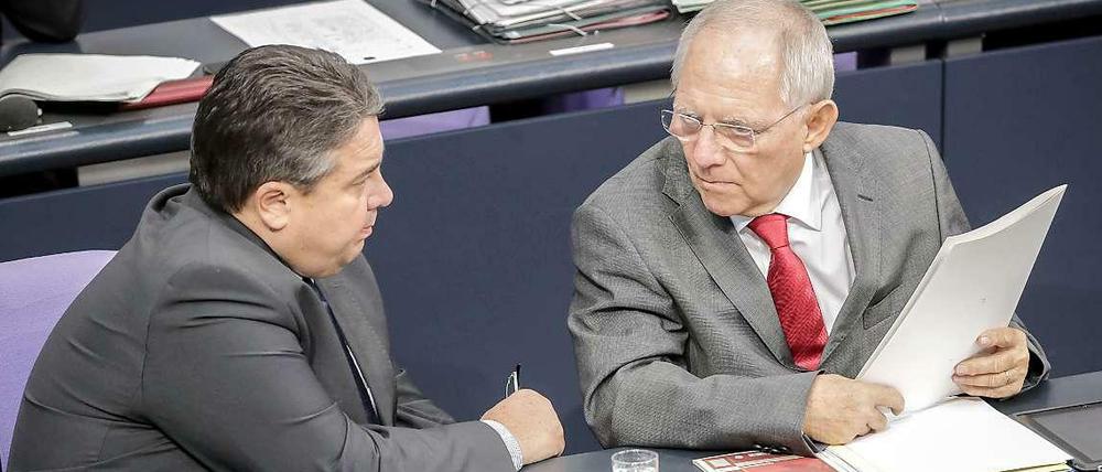 Sigmar Gabriel und Wolfgang Schäuble.