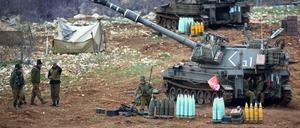 Israelische Truppen in der Nähe der Grenze zu Syrien.