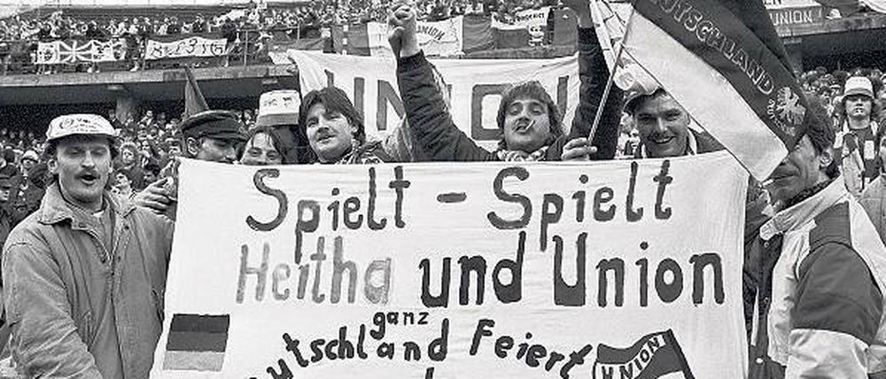 Ooch dabei jewesen? Januar 1990, Olympiastadion, Hertha spielt gegen Union. 