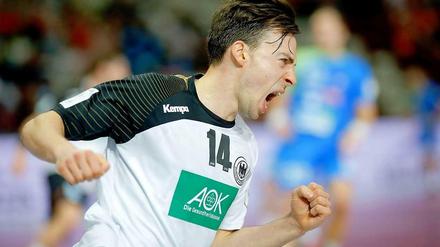 Patrick Groetzki jubelt nach einem Tor.