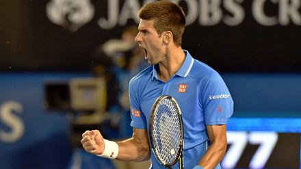 Das reicht. Novak Djokovic freut sich.