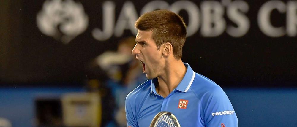 Das reicht. Novak Djokovic freut sich.