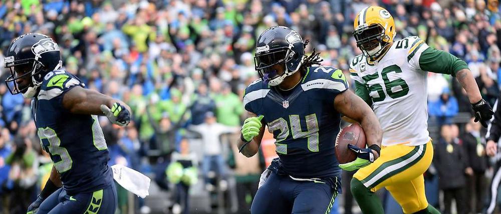 Nicht zu halten. Marshawn Lynch (24) auf dem Weg in die gegnerische Endzone.