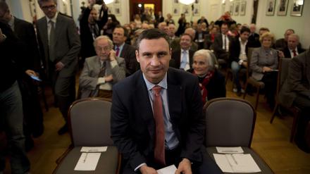 Vitali Klitschko bei einer Diskussionsrunde in Berlin: "Meine Mutter ist Russin."