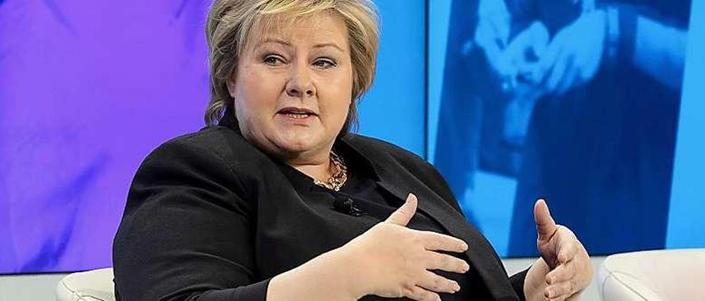 Norwegens Ministerpräsidentin Erna Solberg, Ende Januar 2015 auf dem Weltwirtschaftsforum in Davos.