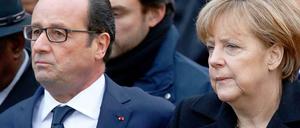 Reisen noch heute nach Kiew. Bundeskanzlerin Angela Merkel und Frankreichs Präsident Francois Hollande.