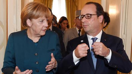 Bundeskanzlerin Angela Merkel und Frankreichs Präsident Francois Hollande 