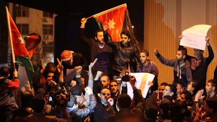 Proteste in Jordaniens Hauptstadt Amman nach der Ermordung eines Piloten durch die Terrormiliz IS