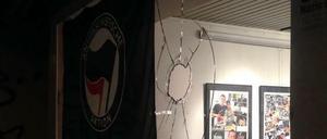 Das "Büro der guten laune" nach dem Anschlag.