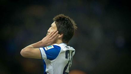 Genki Haraguchi stand gegen bayer Leverkusen in der Startelf, konnte die Niederlage jedoch auch nicht verhindern.