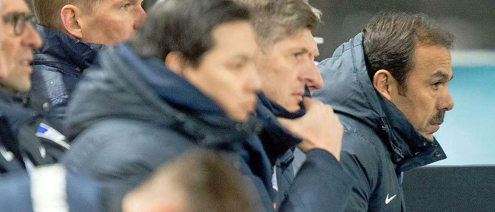 Das letzte Mal auf der Hertha-Bank? Jos Luhukay scheint kurz vor der Entlassung zu stehen.