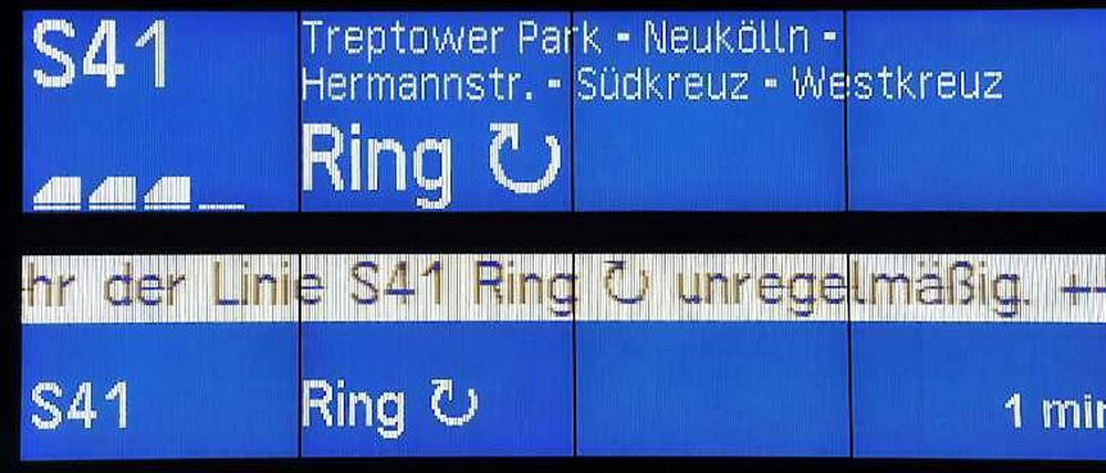 Infoanzeiger der Berliner Ringbahn.