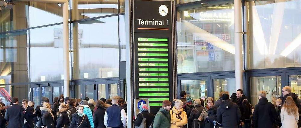 So sah es am Morgen auf dem Flughafen in Hamburg aus.