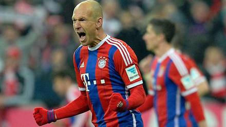 Arjen Robben bejubelt seinen Treffer zum 1:0.