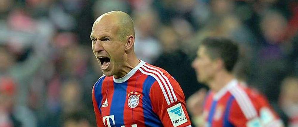 Arjen Robben bejubelt seinen Treffer zum 1:0.