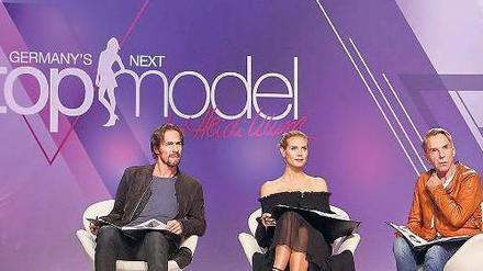 Streng. Die Juroren Heidi Klum, Wolfgang Joop (r.) und Thomas Hayo.