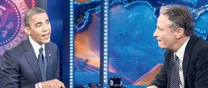 Auch US-Präsident Barack Obama kam zu Jon Stewart in die „Daily Show“.