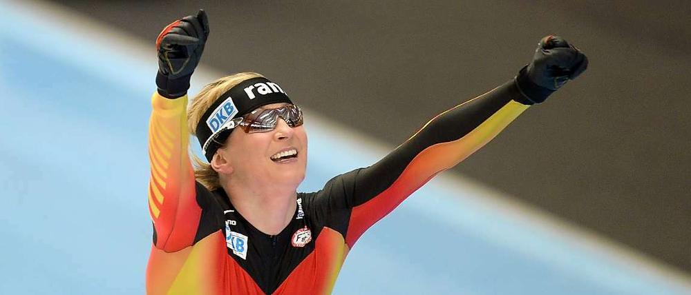 Claudia Pechstein (hier ein Foto aus dem Jahr 2014) kann wieder über eine Medaille jubeln. 
